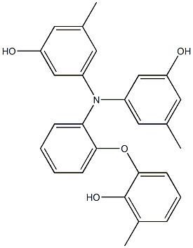 N,N-Bis(3-hydroxy-5-methylphenyl)-2-(2-hydroxy-3-methylphenoxy)benzenamine Struktur