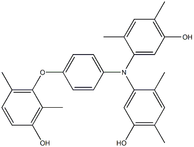 N,N-Bis(5-hydroxy-2,4-dimethylphenyl)-4-(3-hydroxy-2,6-dimethylphenoxy)benzenamine Struktur