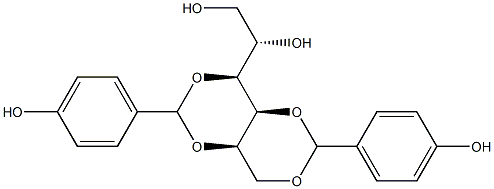 1-O,3-O:2-O,4-O-Bis(4-hydroxybenzylidene)-L-glucitol Struktur