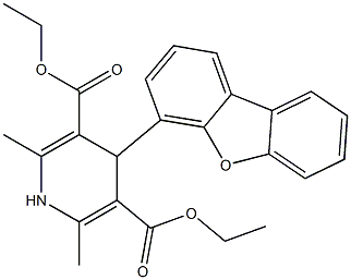 1,4-Dihydro-2,6-dimethyl-4-(dibenzofuran-4-yl)pyridine-3,5-dicarboxylic acid diethyl ester Struktur