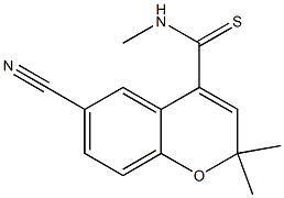 6-Cyano-N-methyl-2,2-dimethyl-2H-1-benzopyran-4-carbothioamide Struktur