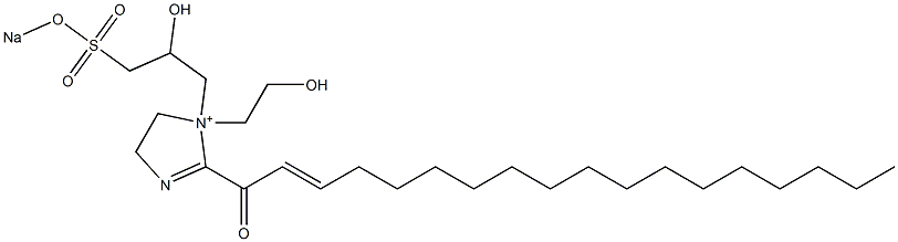 1-(2-Hydroxyethyl)-1-[2-hydroxy-3-(sodiooxysulfonyl)propyl]-2-(2-octadecenoyl)-2-imidazoline-1-ium Struktur