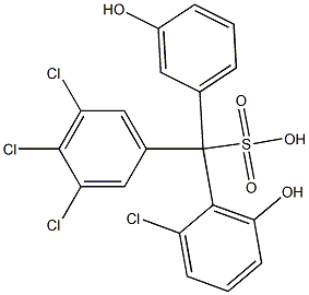 (2-Chloro-6-hydroxyphenyl)(3,4,5-trichlorophenyl)(3-hydroxyphenyl)methanesulfonic acid Struktur