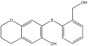 3,4-Dihydro-7-(2-hydroxymethylphenylthio)-2H-1-benzopyran-6-ol Struktur