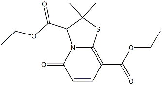 2,2-Dimethyl-2,3-dihydro-5-oxo-5H-thiazolo[3,2-a]pyridine-3,8-dicarboxylic acid diethyl ester Struktur