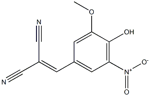 4-Hydroxy-3-methoxy-5-nitrophenylmethylenemalononitrile Struktur