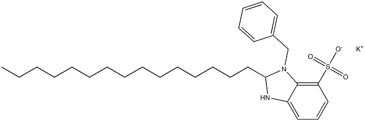 1-Benzyl-2,3-dihydro-2-pentadecyl-1H-benzimidazole-7-sulfonic acid potassium salt Struktur