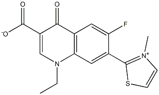 1,4-Dihydro-1-ethyl-4-oxo-6-fluoro-7-[(3-methylthiazol-3-ium)-2-yl]quinoline-3-carboxylic acid Struktur