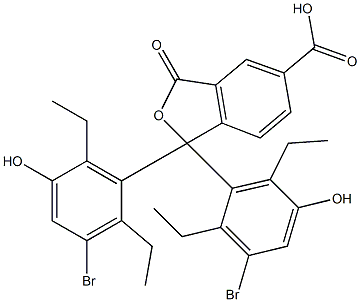 1,1-Bis(3-bromo-2,6-diethyl-5-hydroxyphenyl)-1,3-dihydro-3-oxoisobenzofuran-5-carboxylic acid Struktur