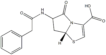 (5R)-8-Oxo-7-[(phenylacetyl)amino]-4-thia-1-azabicyclo[3.3.0]octan-2-ene-2-carboxylic acid Struktur