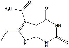 6-(Methylthio)-1,2,3,4-tetrahydro-2,4-dioxo-7H-pyrrolo[2,3-d]pyrimidine-5-carboxamide Struktur