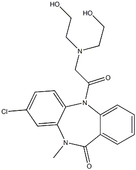 8-Chloro-10-methyl-5-[[N,N-bis(2-hydroxyethyl)amino]acetyl]-5,10-dihydro-11H-dibenzo[b,e][1,4]diazepin-11-one Struktur