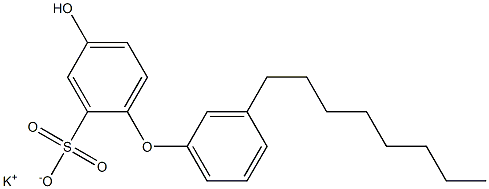 4-Hydroxy-3'-octyl[oxybisbenzene]-2-sulfonic acid potassium salt Struktur