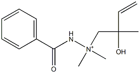 2-Benzoyl-1,1-dimethyl-1-(2-hydroxy-2-methyl-3-butenyl)hydrazinium Struktur