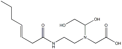 N-(1,2-Dihydroxyethyl)-N-[2-(3-heptenoylamino)ethyl]aminoacetic acid Struktur