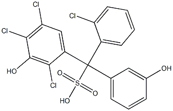 (2-Chlorophenyl)(2,4,5-trichloro-3-hydroxyphenyl)(3-hydroxyphenyl)methanesulfonic acid Struktur