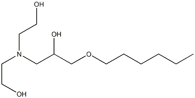 1-[Bis(2-hydroxyethyl)amino]-3-hexyloxy-2-propanol Struktur