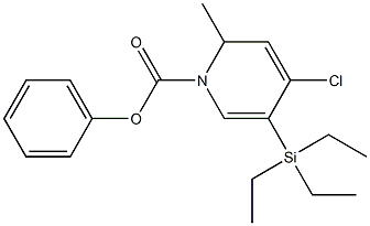 4-Chloro-1,2-dihydro-2-methyl-5-(triethylsilyl)pyridine-1-carboxylic acid phenyl ester Struktur