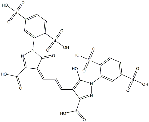 4-[3-[3-Carboxy-1-(2,5-disulfophenyl)-5-hydroxy-1H-pyrazol-4-yl]-2-propenylidene]-1-(2,5-disulfophenyl)-4,5-dihydro-5-oxo-1H-pyrazole-3-carboxylic acid Struktur