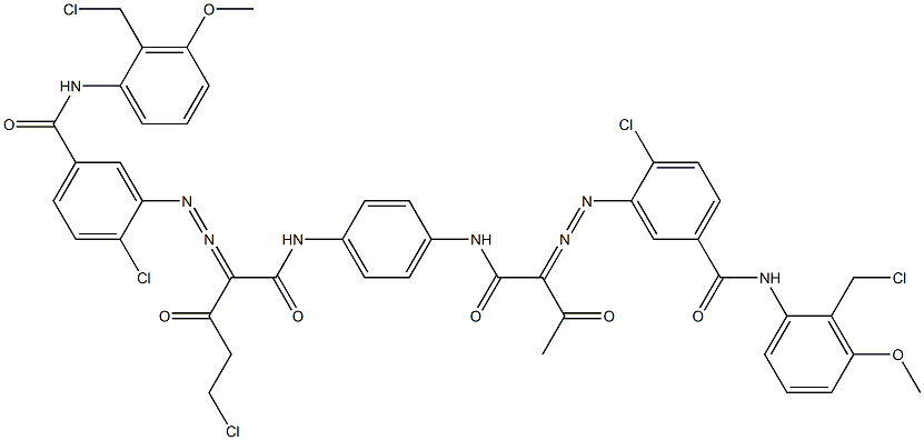 3,3'-[2-(Chloromethyl)-1,4-phenylenebis[iminocarbonyl(acetylmethylene)azo]]bis[N-[2-(chloromethyl)-3-methoxyphenyl]-4-chlorobenzamide] Struktur