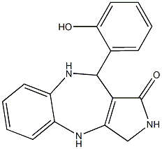 3,4,9,10-Tetrahydro-10-(2-hydroxyphenyl)pyrrolo[3,4-b][1,5]benzodiazepin-1(2H)-one Struktur