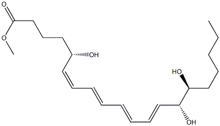 (6Z,8E,10E,12E,5S,14R,15S)-5,14,15-Trihydroxy-6,8,10,12-icosatetraenoic acid methyl ester Struktur