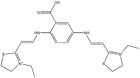 2,2'-[(2-Carboxy-1,4-phenylene)bis(imino-2,1-ethenediyl)]bis(3-ethyl-4,5-dihydrothiazol-3-ium) Struktur