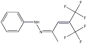 5,5,5-Trifluoro-4-(trifluoromethyl)-3-penten-2-one phenyl hydrazone Struktur