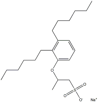 2-(2,3-Dihexylphenoxy)propane-1-sulfonic acid sodium salt Struktur