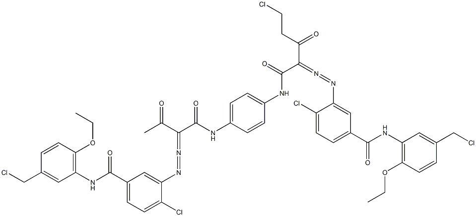 3,3'-[2-(Chloromethyl)-1,4-phenylenebis[iminocarbonyl(acetylmethylene)azo]]bis[N-[3-(chloromethyl)-6-ethoxyphenyl]-4-chlorobenzamide] Struktur