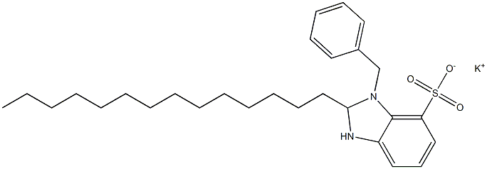 1-Benzyl-2,3-dihydro-2-tetradecyl-1H-benzimidazole-7-sulfonic acid potassium salt Struktur