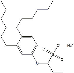 1-(3,4-Dihexylphenoxy)propane-1-sulfonic acid sodium salt Struktur