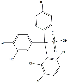 (4-Chloro-3-hydroxyphenyl)(2,3,6-trichlorophenyl)(4-hydroxyphenyl)methanesulfonic acid Struktur