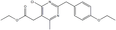 6-Chloro-2-(4-ethoxybenzyl)-4-methyl-5-pyrimidineacetic acid ethyl ester Struktur