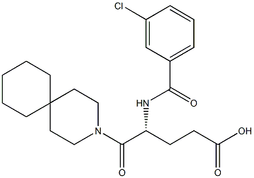 (R)-4-(3-Chlorobenzoylamino)-5-oxo-5-(3-azaspiro[5.5]undecan-3-yl)valeric acid Struktur