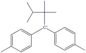 1,1-Bis(p-methylphenyl)-2,2,3,3-tetramethylpropyl cation Struktur