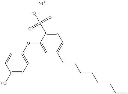 4'-Hydroxy-5-octyl[oxybisbenzene]-2-sulfonic acid sodium salt Struktur