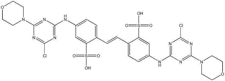 4,4'-Bis(4-chloro-6-morpholino-1,3,5-triazin-2-ylamino)-2,2'-stilbenedisulfonic acid Struktur