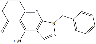 1-Benzyl-4-amino-1,6,7,8-tetrahydro-5H-pyrazolo[3,4-b]quinolin-5-one Struktur