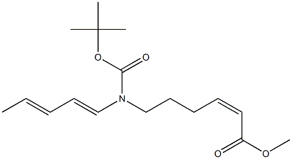 (E)-6-[(tert-Butyloxycarbonyl)[(1E,3Z)-1,3-pentadienyl]amino]-2-hexenoic acid methyl ester Struktur