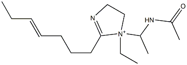 1-[1-(Acetylamino)ethyl]-1-ethyl-2-(4-heptenyl)-2-imidazoline-1-ium Struktur