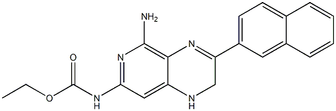 N-[(5-Amino-1,2-dihydro-3-(2-naphthalenyl)pyrido[3,4-b]pyrazin)-7-yl]carbamic acid ethyl ester Struktur