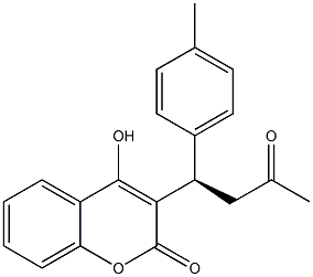 4-Hydroxy-3-[(1R)-3-oxo-1-(4-methylphenyl)butyl]-2H-1-benzopyran-2-one Struktur