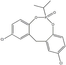 2,10-Dichloro-6-isopropyl-12H-dibenzo[d,g][1,3,2]dioxaphosphocin 6-oxide Struktur