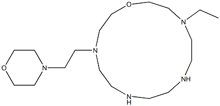 4-Ethyl-13-(2-morpholinoethyl)-1-oxa-4,7,10,13-tetraazacyclopentadecane Struktur