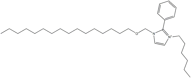 3-Hexyl-2-phenyl-1-[(hexadecyloxy)methyl]-1H-imidazol-3-ium Struktur