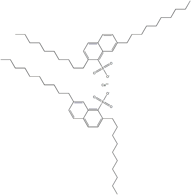 Bis(2,7-didecyl-1-naphthalenesulfonic acid)calcium salt Struktur