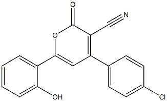 6-(2-Hydroxyphenyl)-4-(4-chlorophenyl)-2-oxo-2H-pyran-3-carbonitrile Struktur