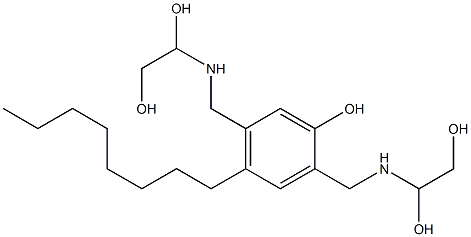 2,5-Bis[[(1,2-dihydroxyethyl)amino]methyl]-4-octylphenol Struktur