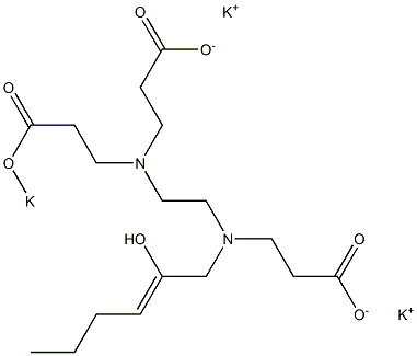 4-(2-Hydroxy-2-hexenyl)-7-(2-potassiooxycarbonylethyl)-4,7-diazadecanedioic acid dipotassium salt Struktur